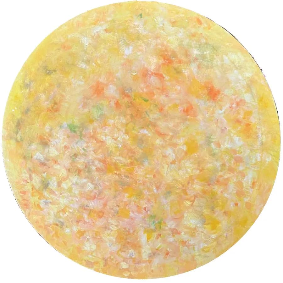 Radiant Harmony: A Circular Dance of Warm Hues and Soft Textures