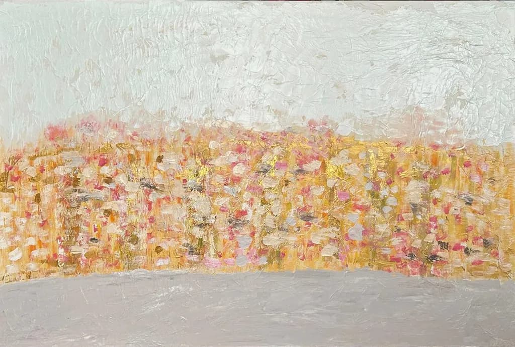 Whispers of Color: A Serene Floral Abstract in Warm Textures