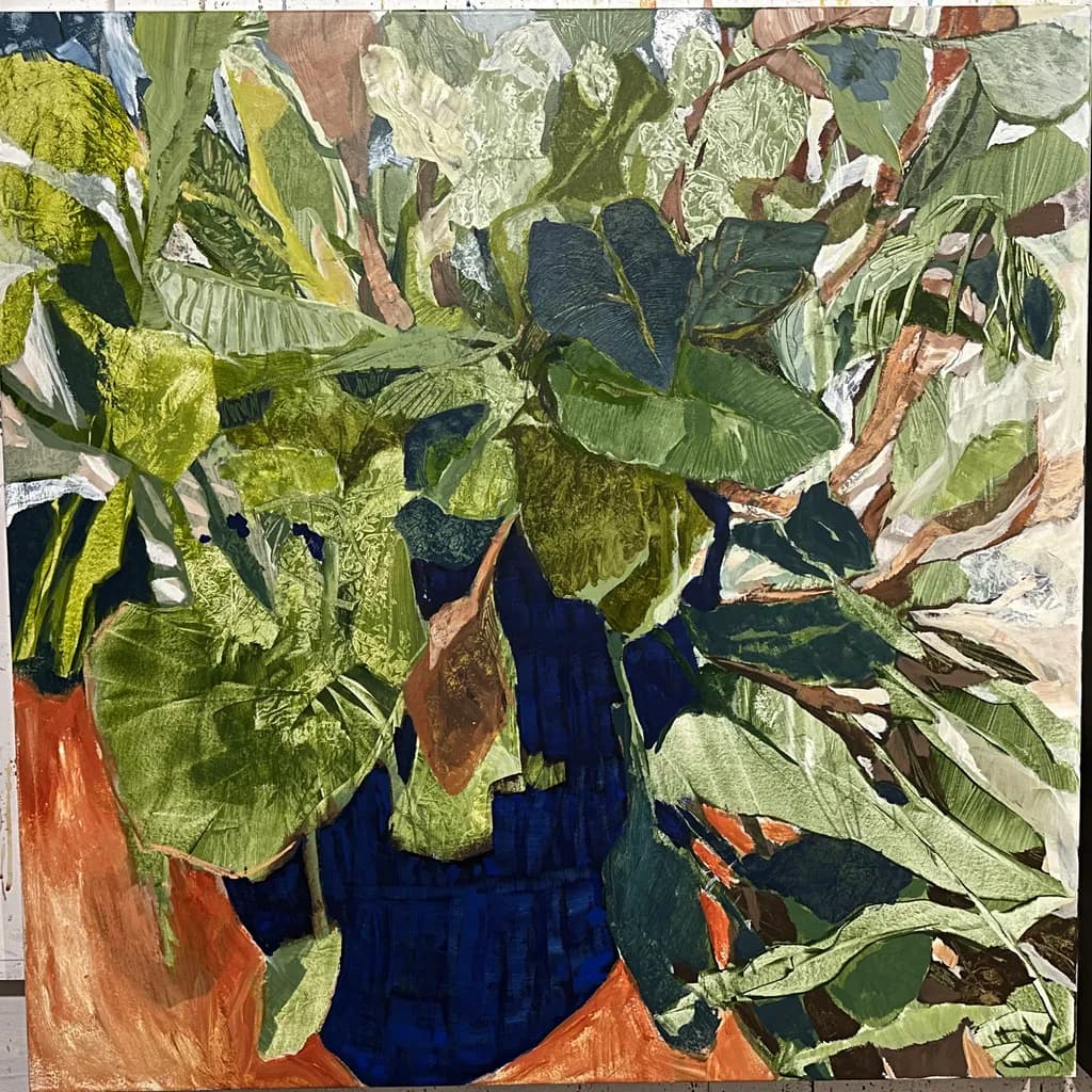 Textured Leaves in Vase