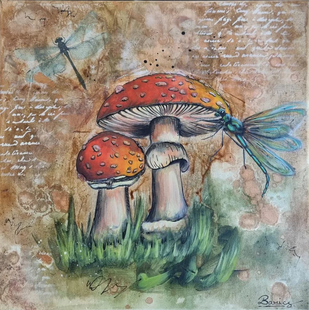 Whispers of Nature: Enchanted Mushrooms and Dragonfly Dreams
