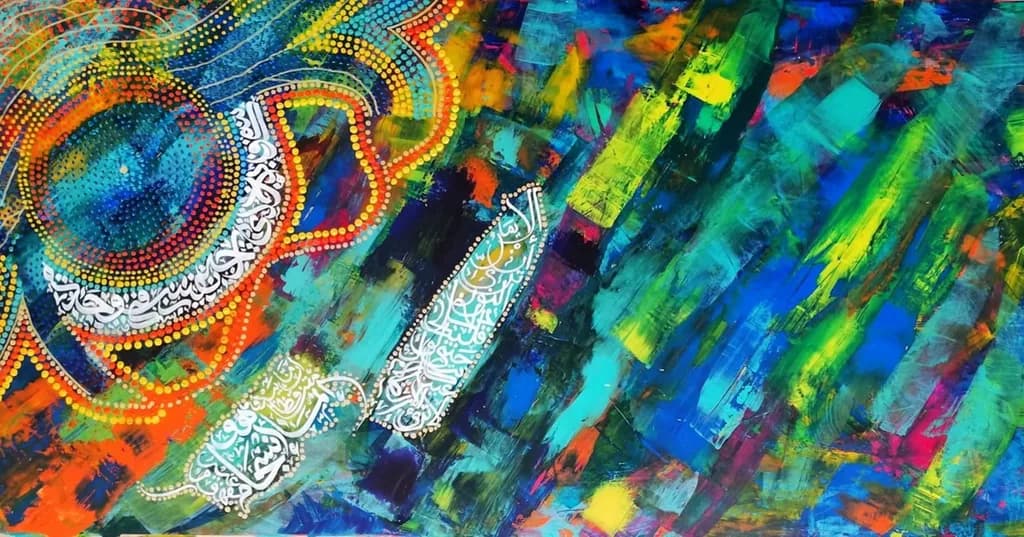 Vibrant Harmony: A Dance of Color and Calligraphy