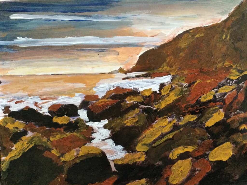 Rocky Shoreline Dusk