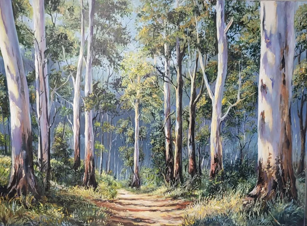Sunlit Eucalyptus Trail