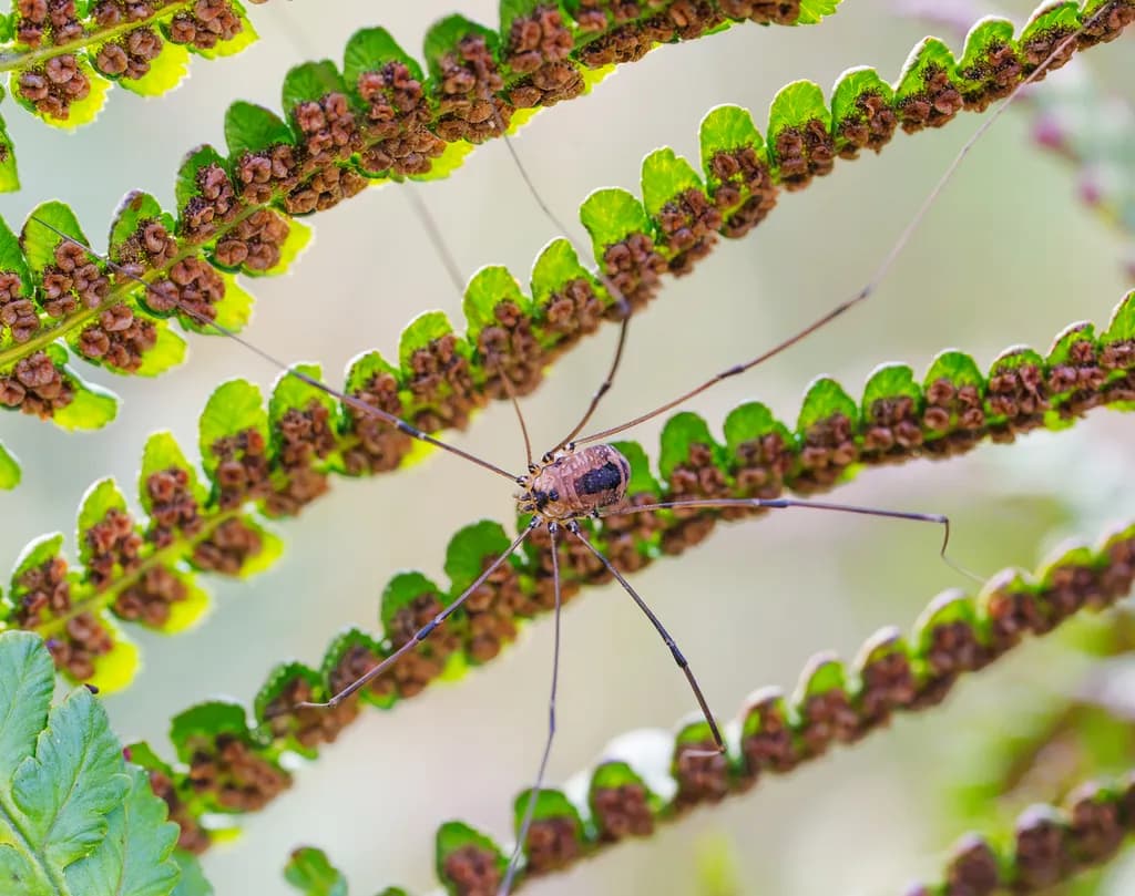 Harvestman Among Ferns