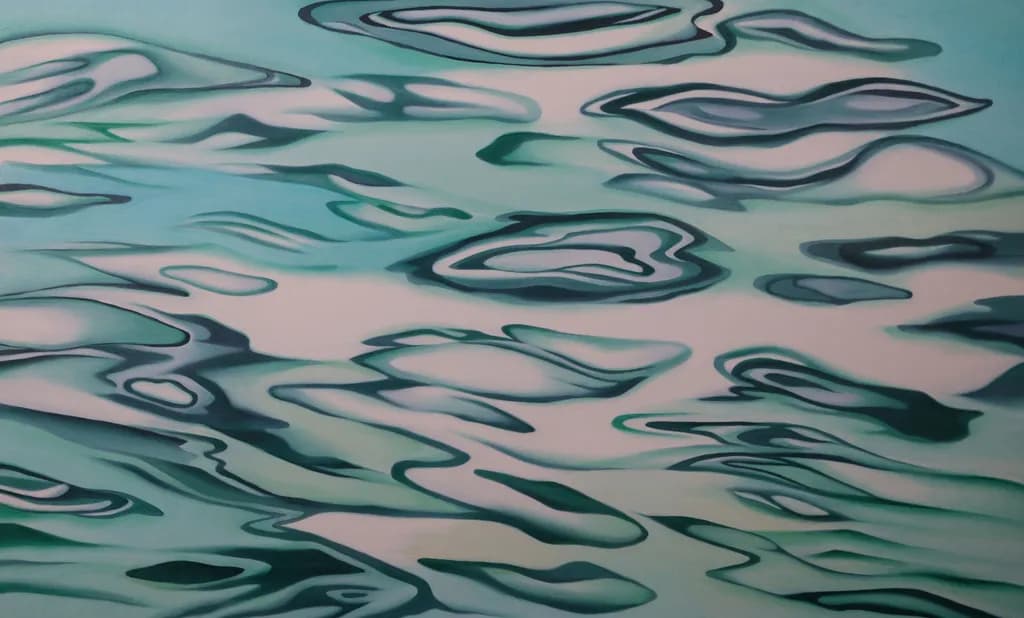 Fluid Reflections: An Abstract Journey Through Blue Water Patterns