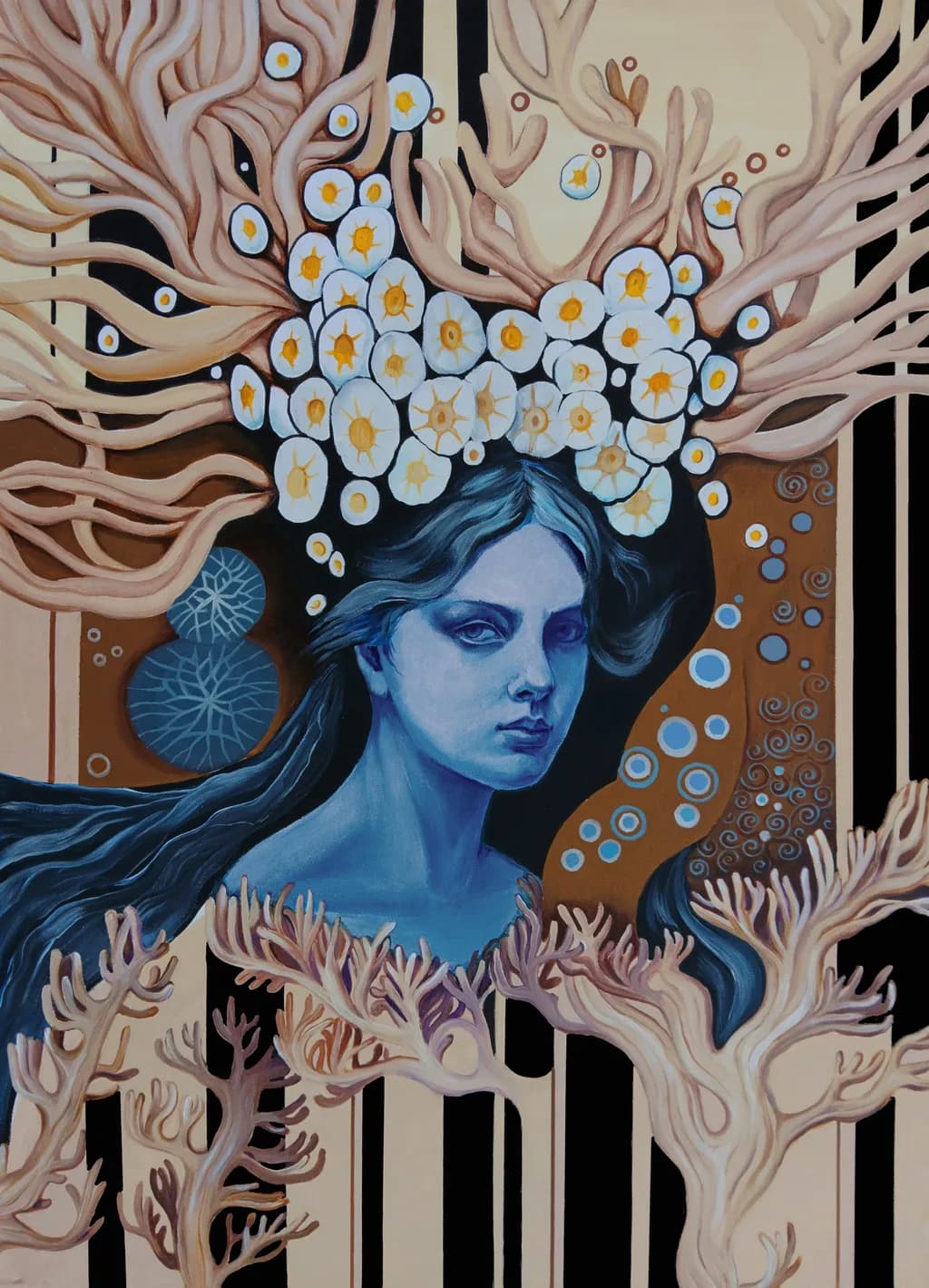 Ethereal Portrait: Blossoms of the Surreal Mind