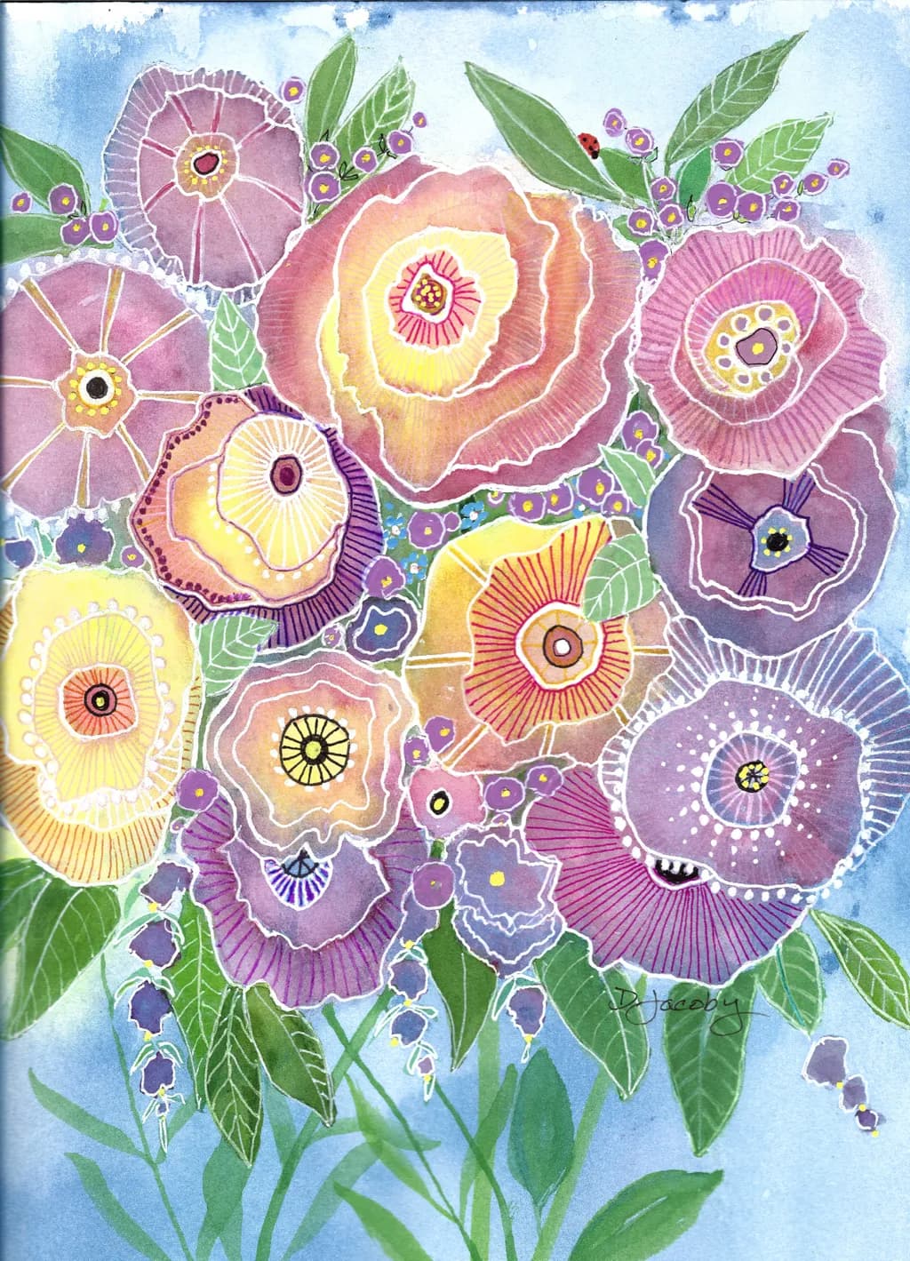 Whimsical Blooms: A Vibrant Floral Watercolor Celebration