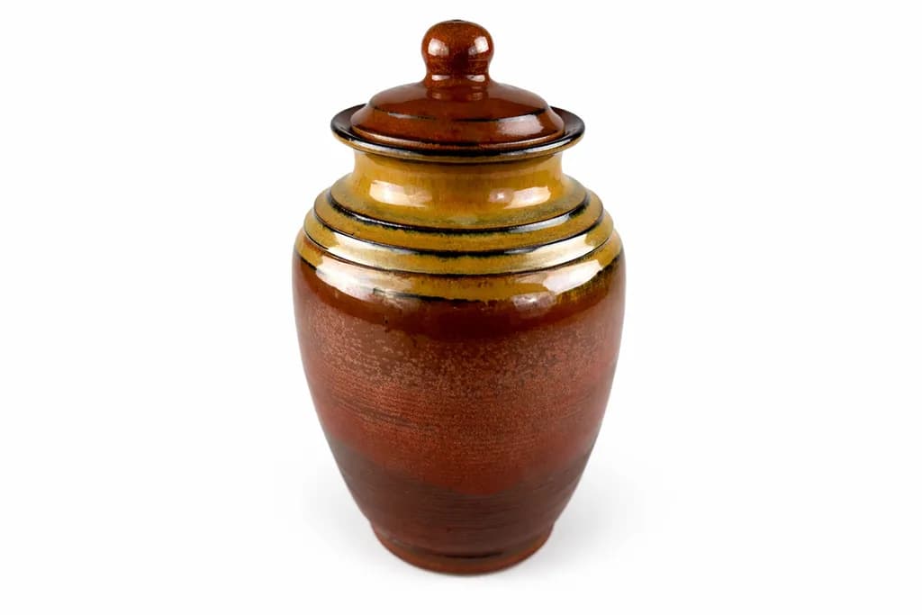 Reddish Brown Urn Canister