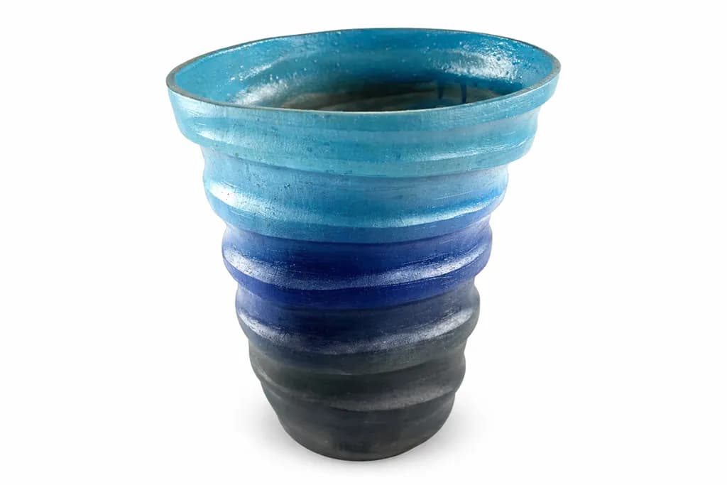 Blue Gradient Spiral Vessel