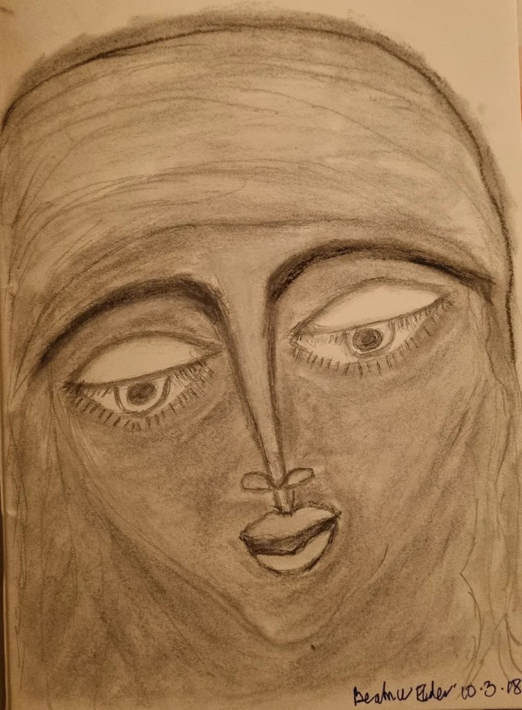 Whispers of Emotion: A Contemplative Portrait in Charcoal and Graphite