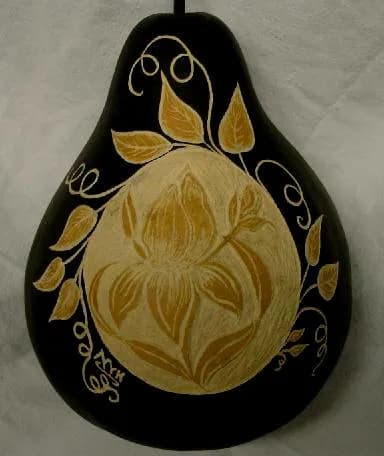 Iris Carved Gourd
