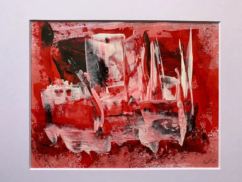 Embers of Transformation: An Abstract Journey Through Red and Texture