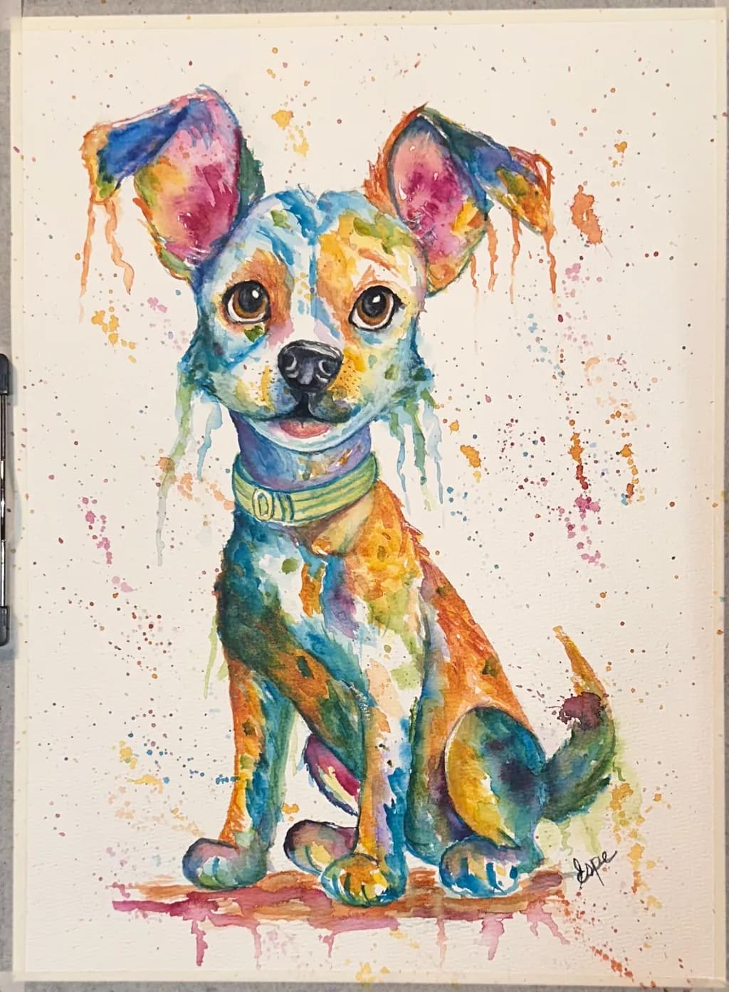 Colorful Puppy Portrait