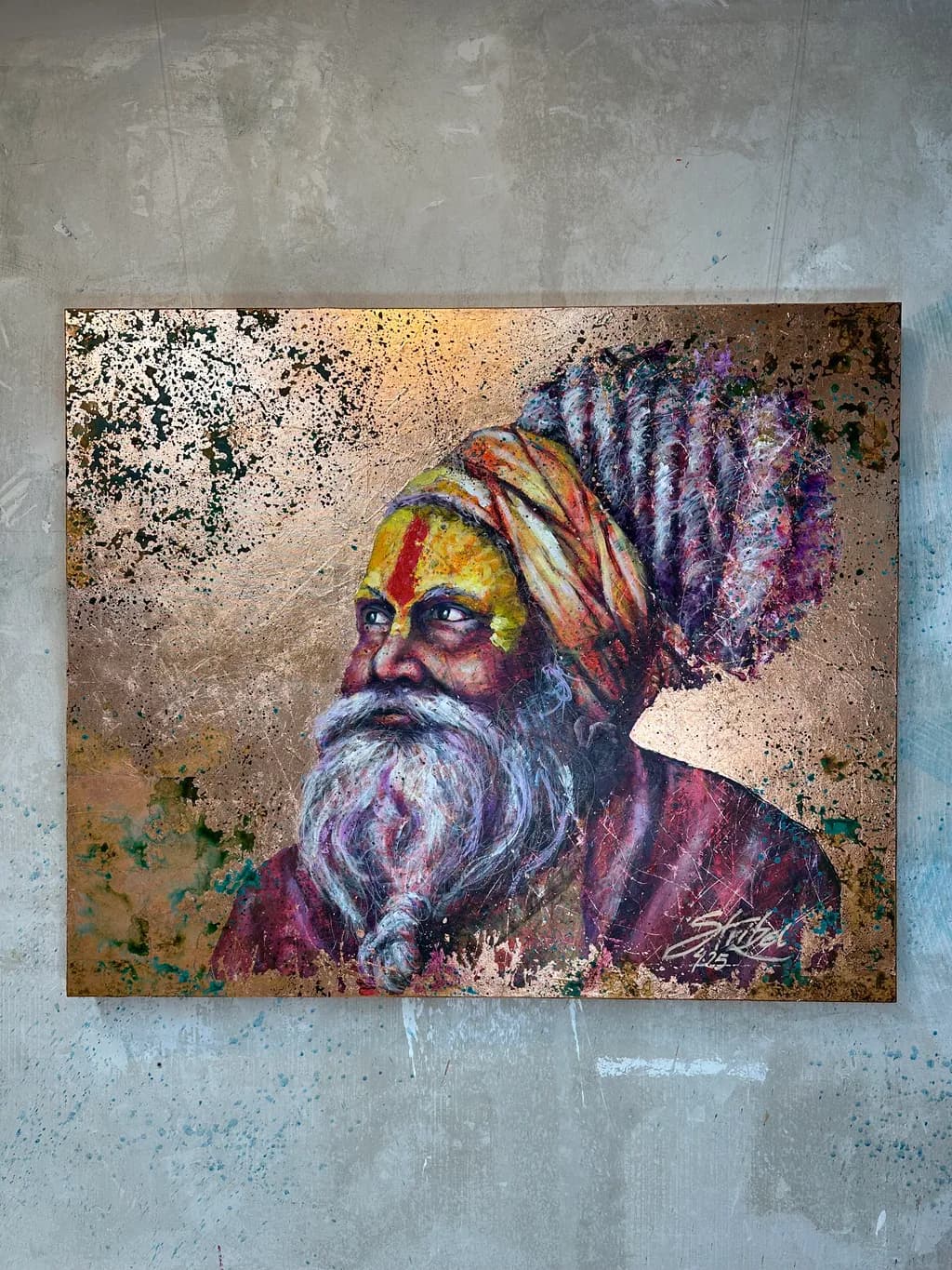 Whispers of Wisdom: A Vibrant Portrait of a Sage's Journey Through Time