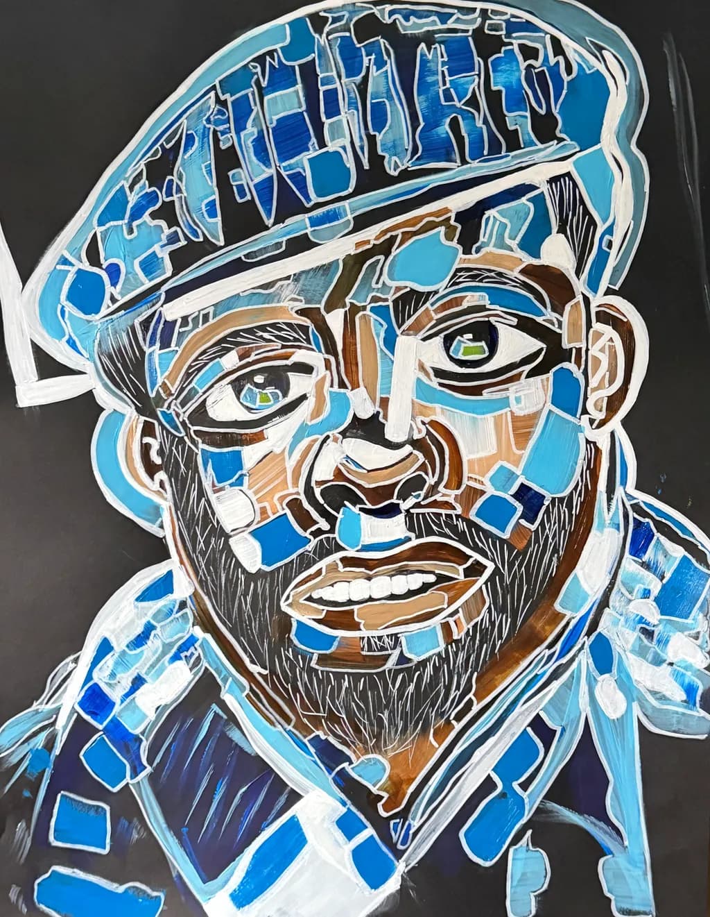 Blue Mosaic Portrait