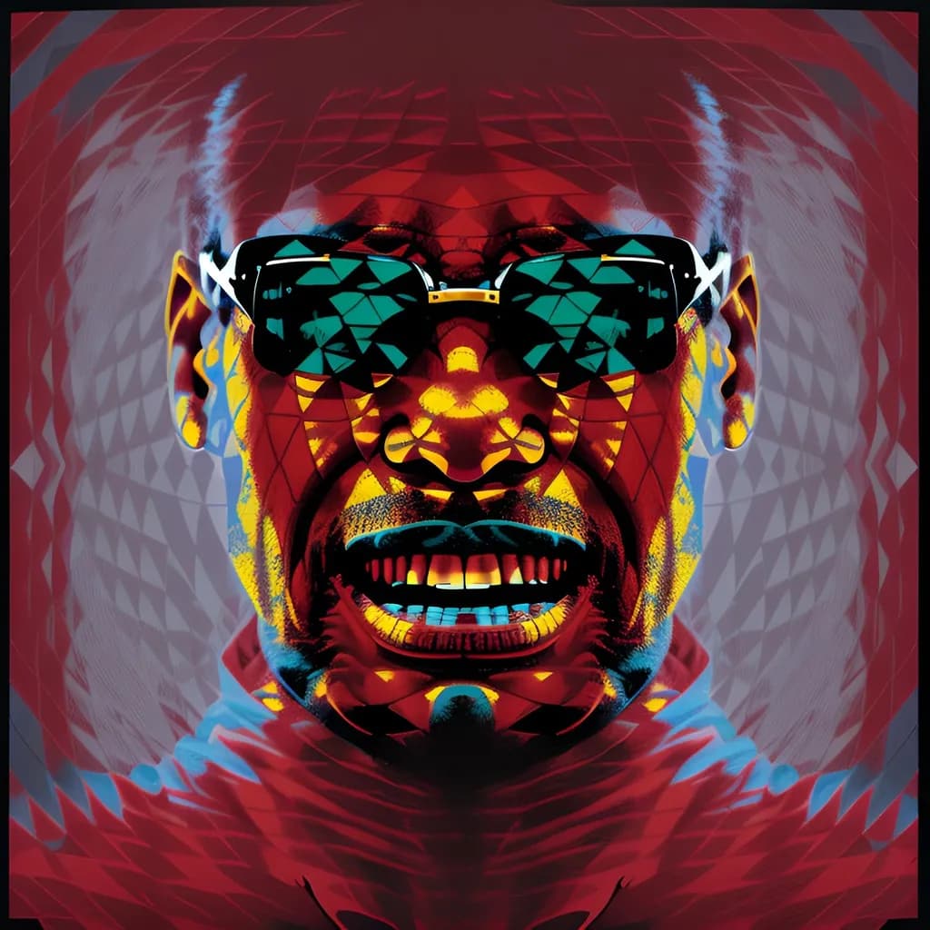 Vibrant Visage: A Kaleidoscopic Portrait of Power and Expression