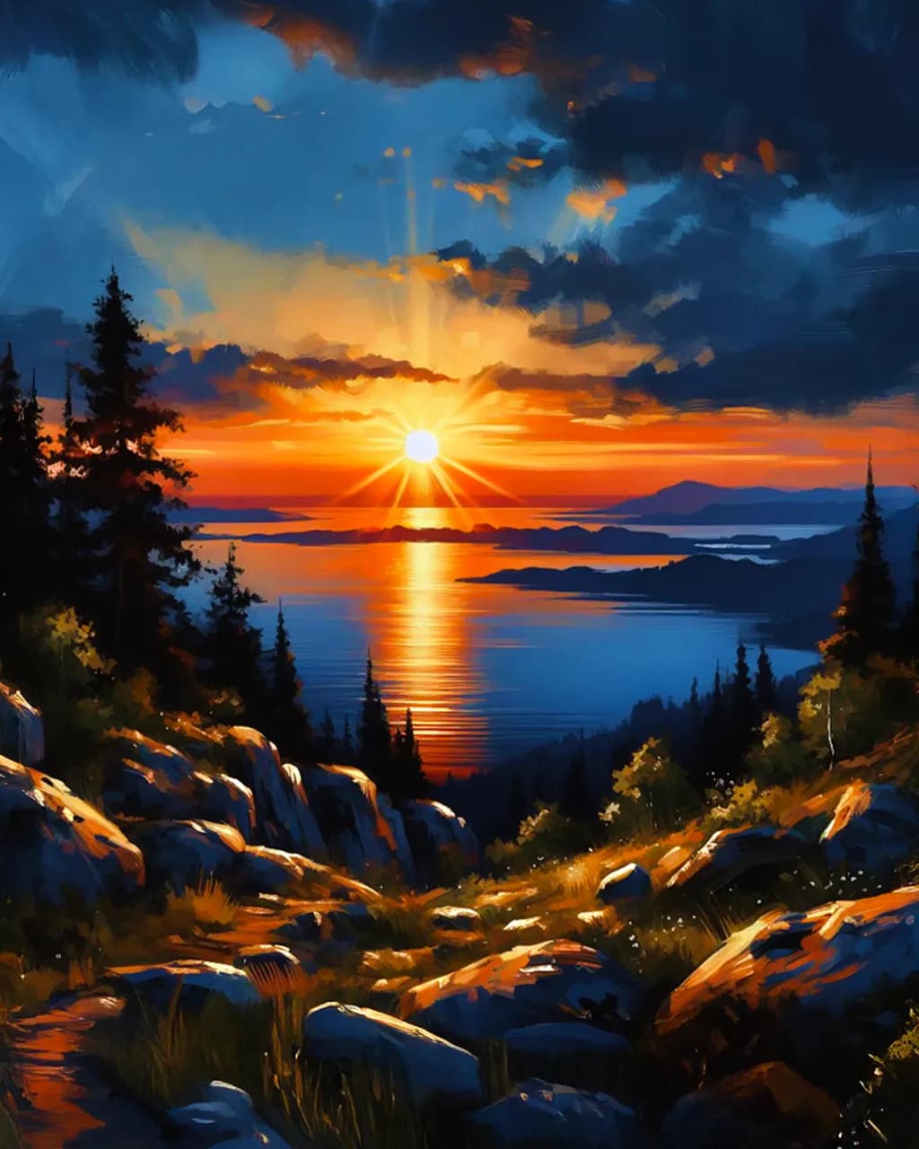Sunset over Lake