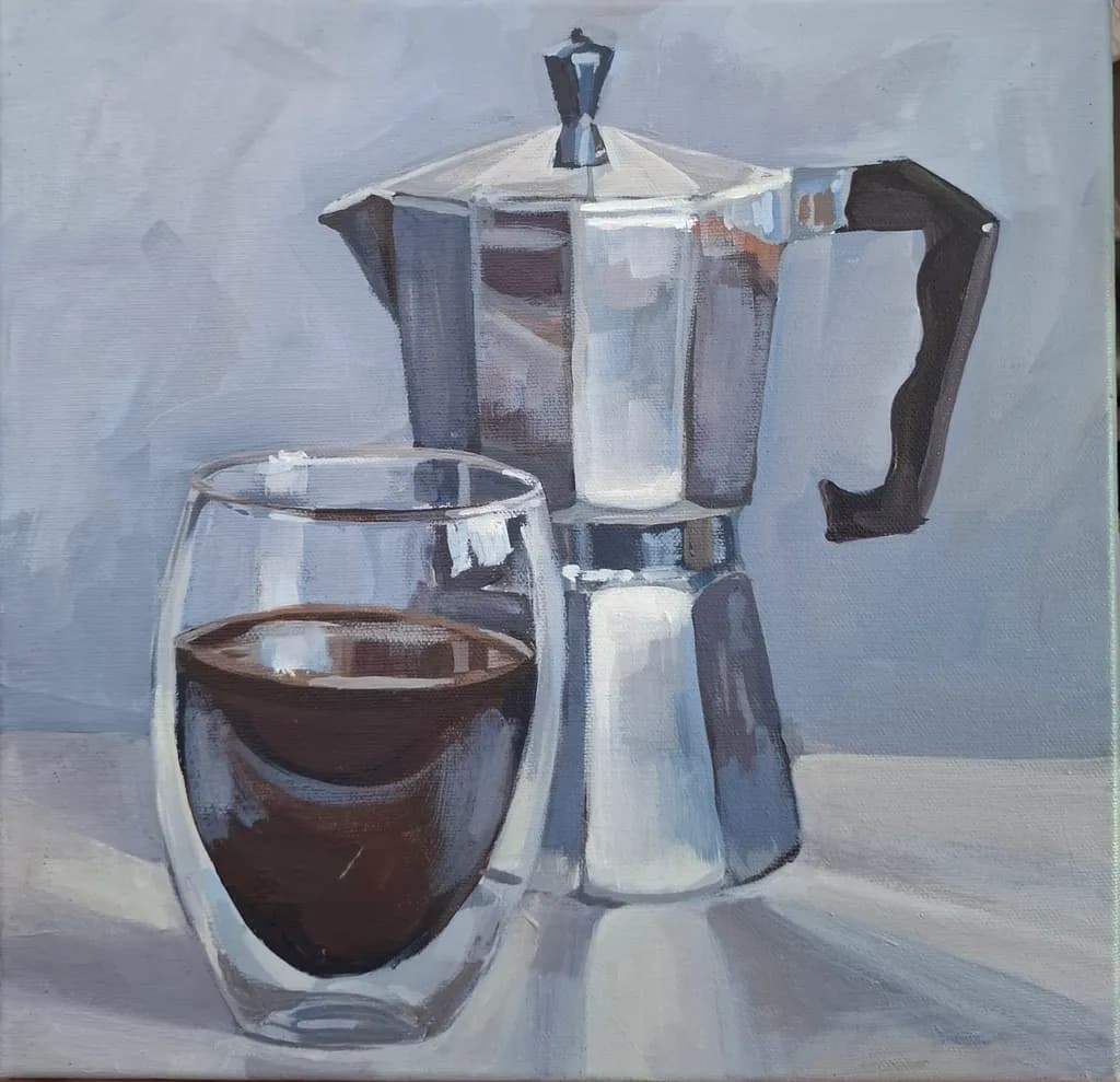 Morning Brew: A Serene Still Life of Coffee and Reflection