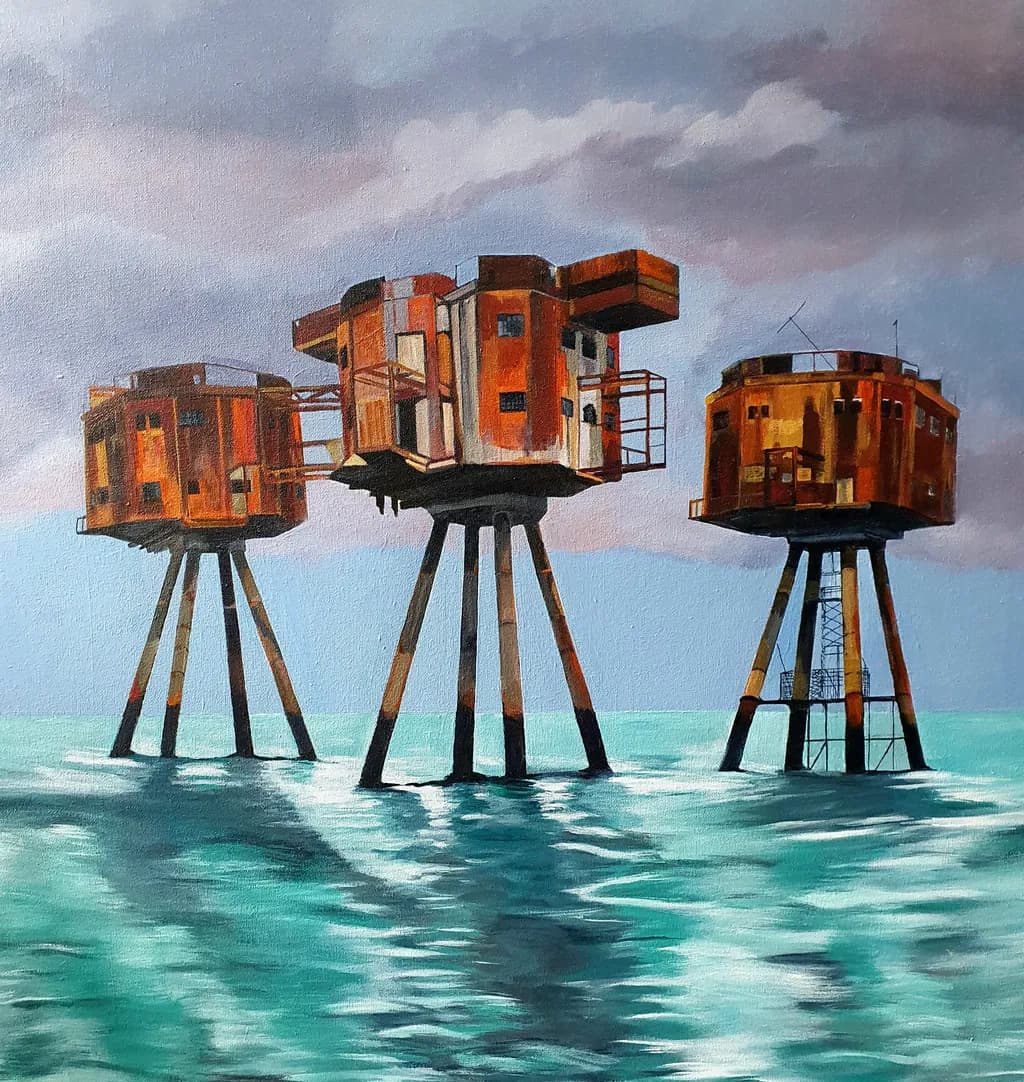 Whispers of the Sea: Abandoned Towers in Tranquil Waters