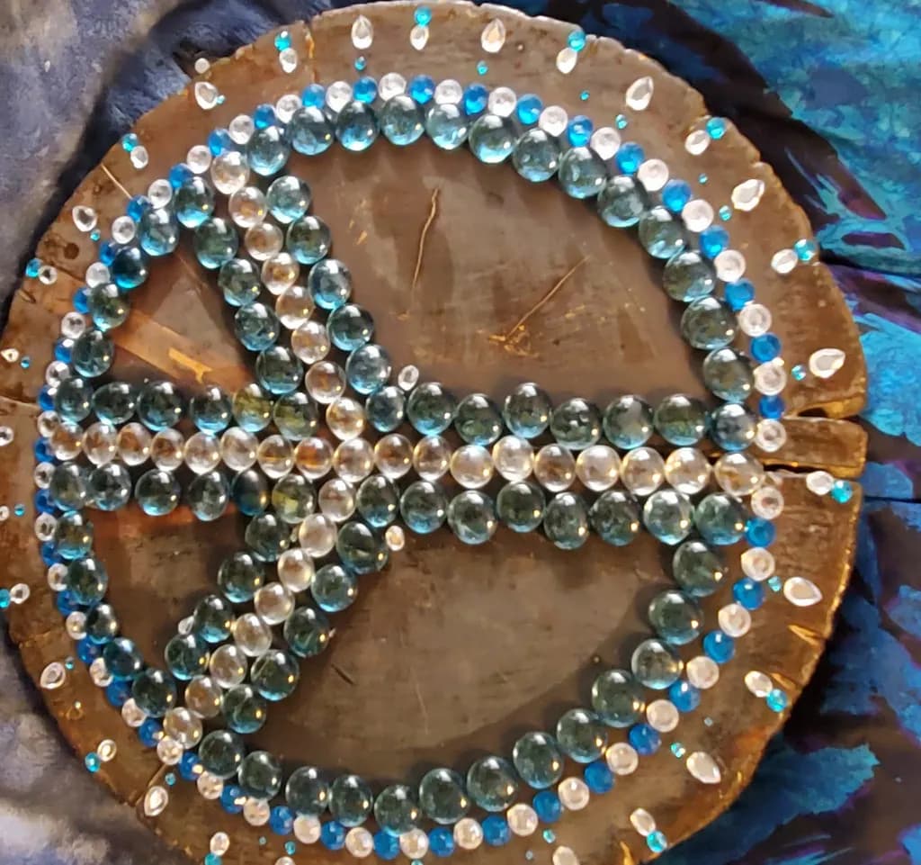 Peace Sign Mosaic Wood