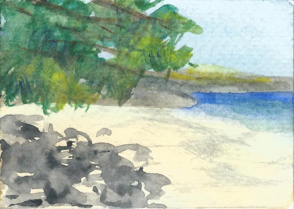 Serenity by the Shore: A Tranquil Watercolor Escape