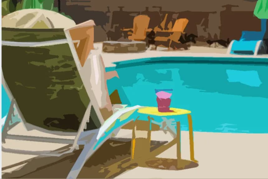 Sun-Kissed Serenity: A Vibrant Escape by the Poolside