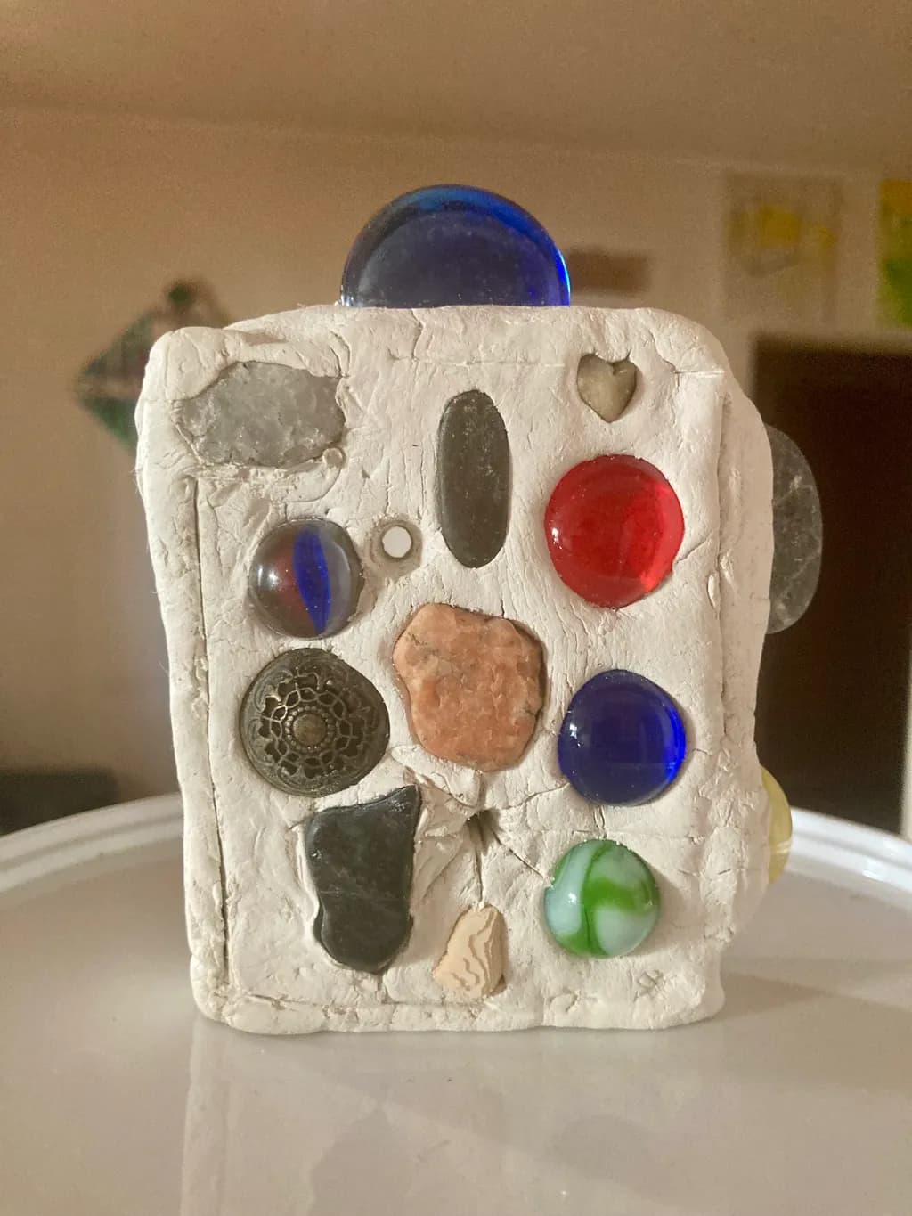 Colorful Mosaic Sculpture: A Unique Blend of Glass and Stone Artistry