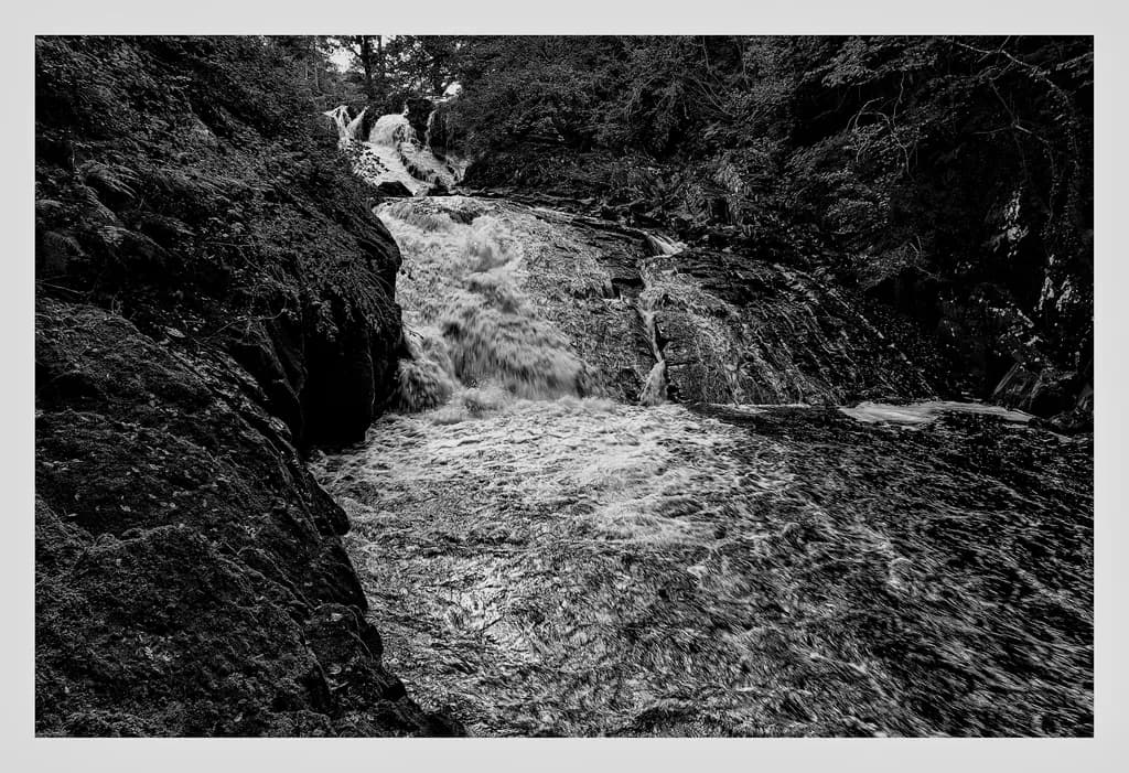 Whispers of Water: A Black and White Dance of Nature's Flow