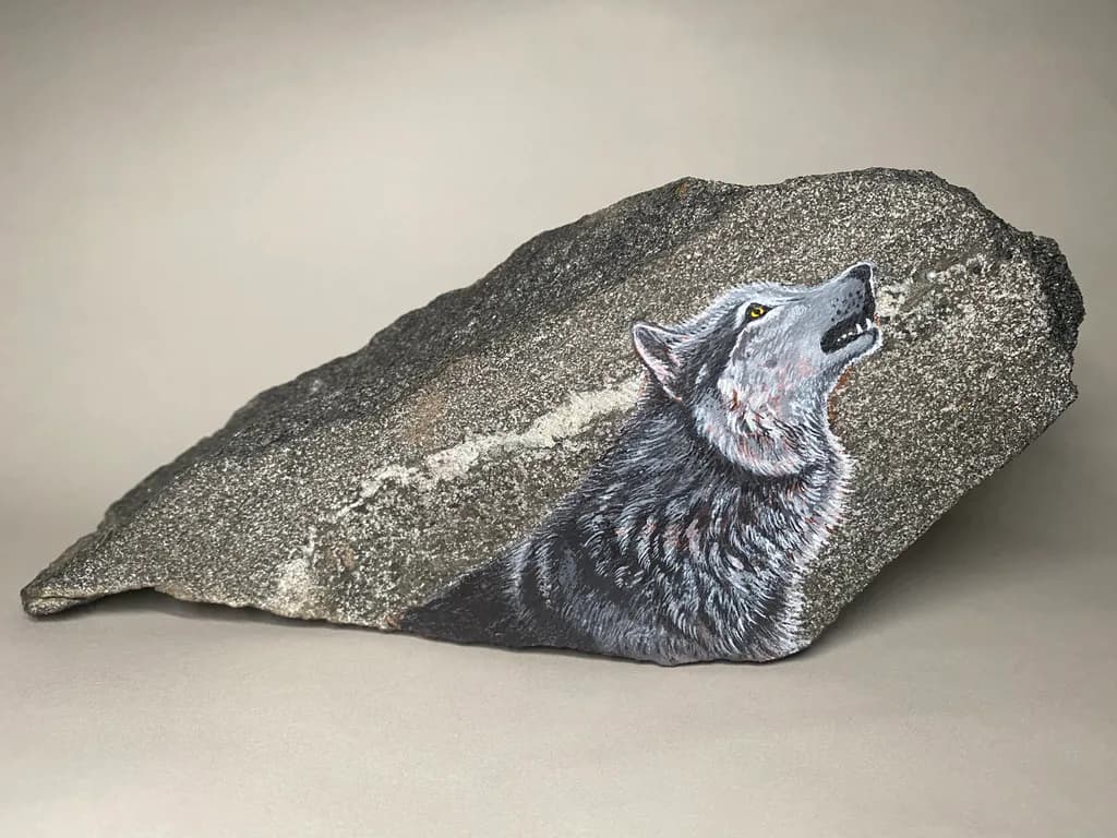 Night Wolf on Granite
