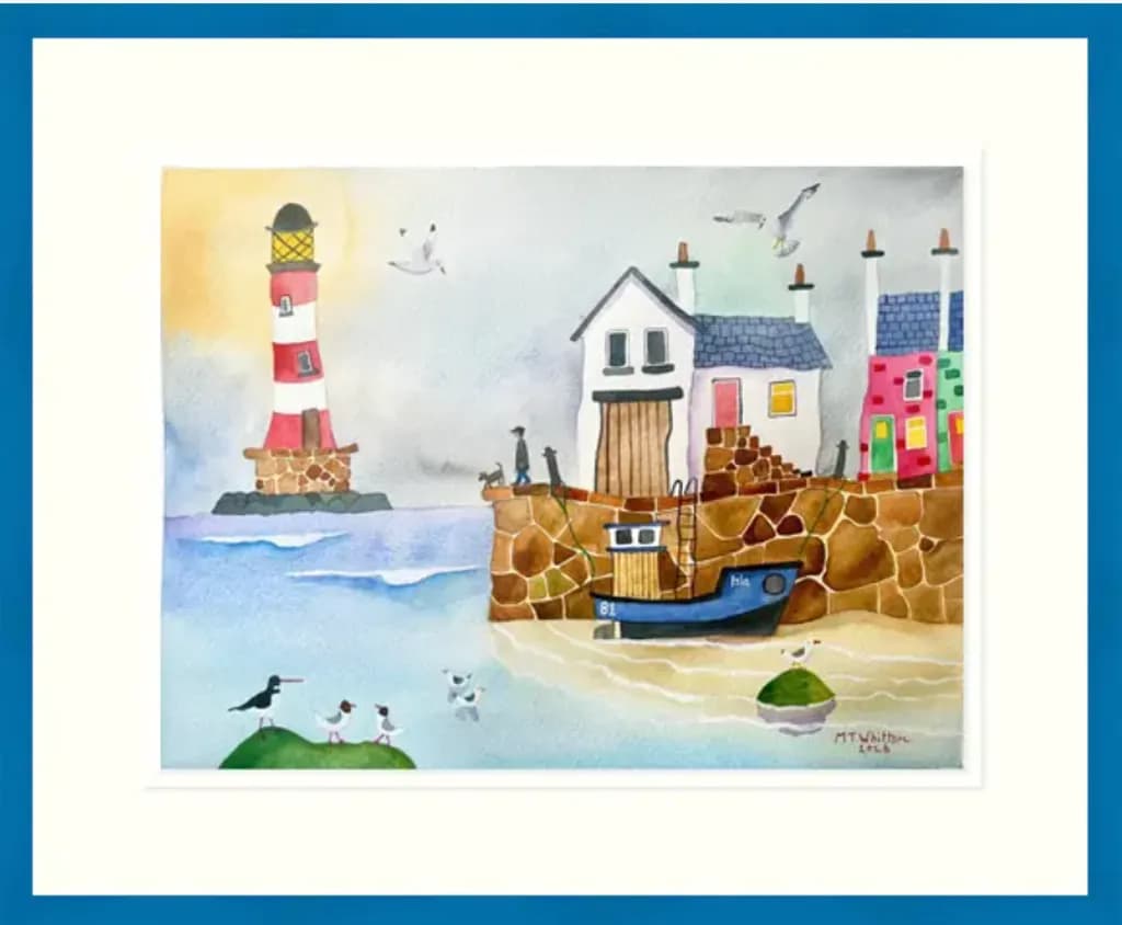 Coastal Lighthouse and Harbor