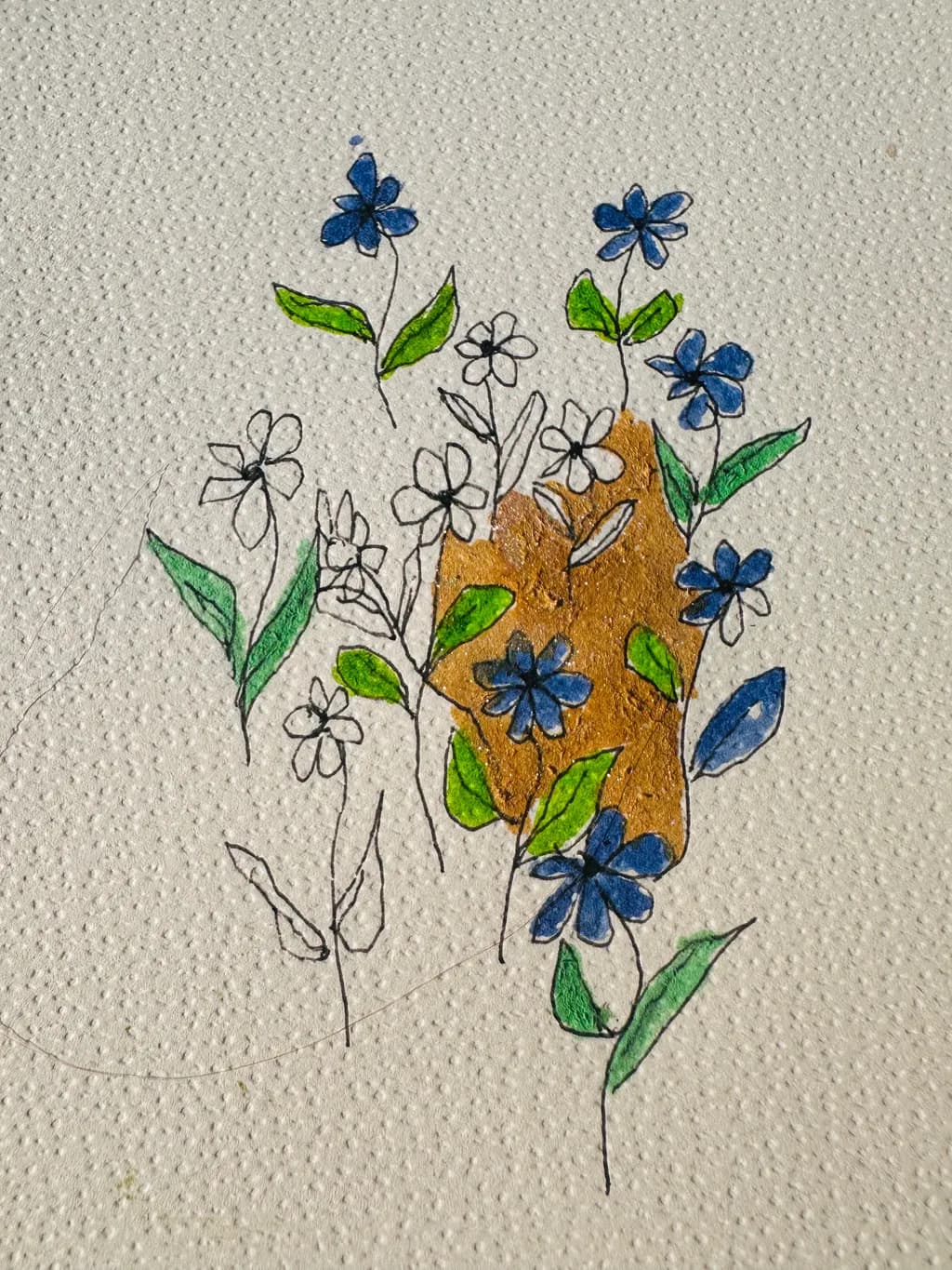 Golden Blossom Sketch