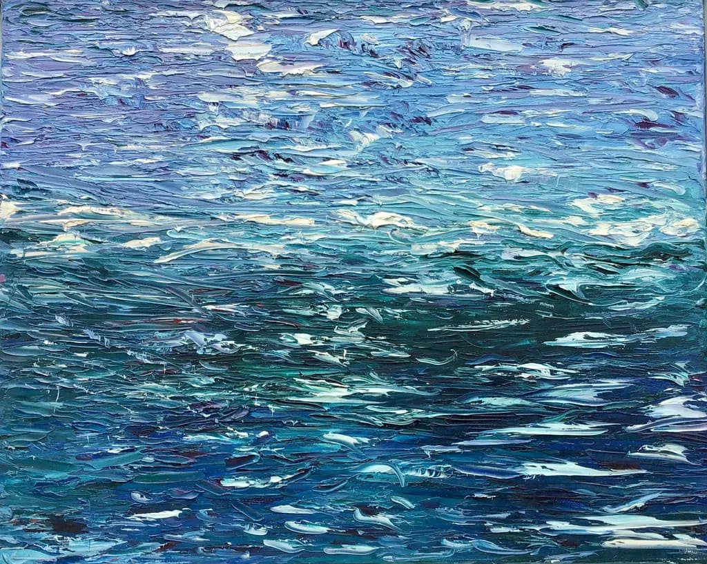 Whispers of the Ocean: A Serene Dance of Blues and Greens