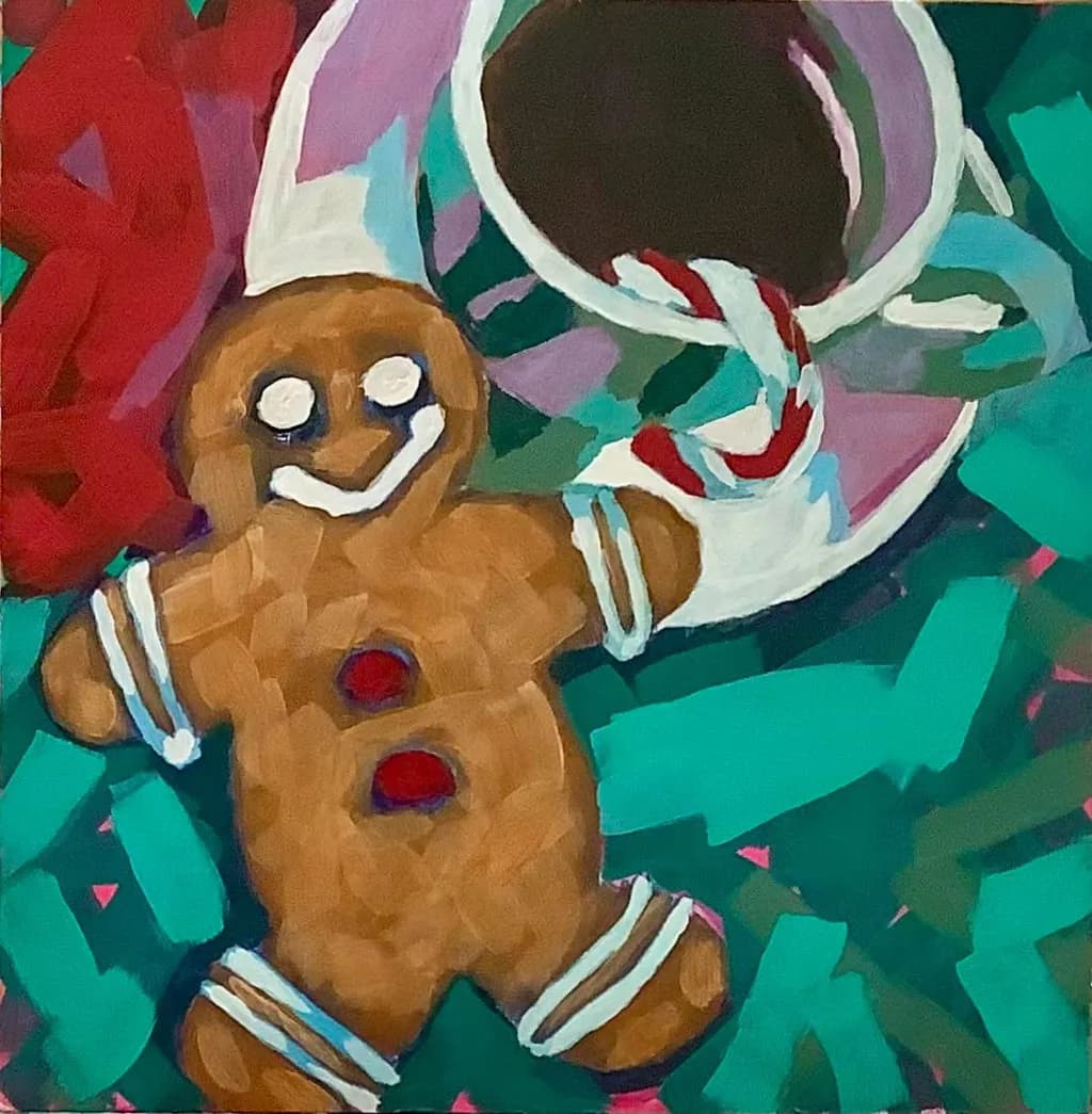 Gingerbread Joy: A Whimsical Holiday Delight with Coffee and Candy Canes