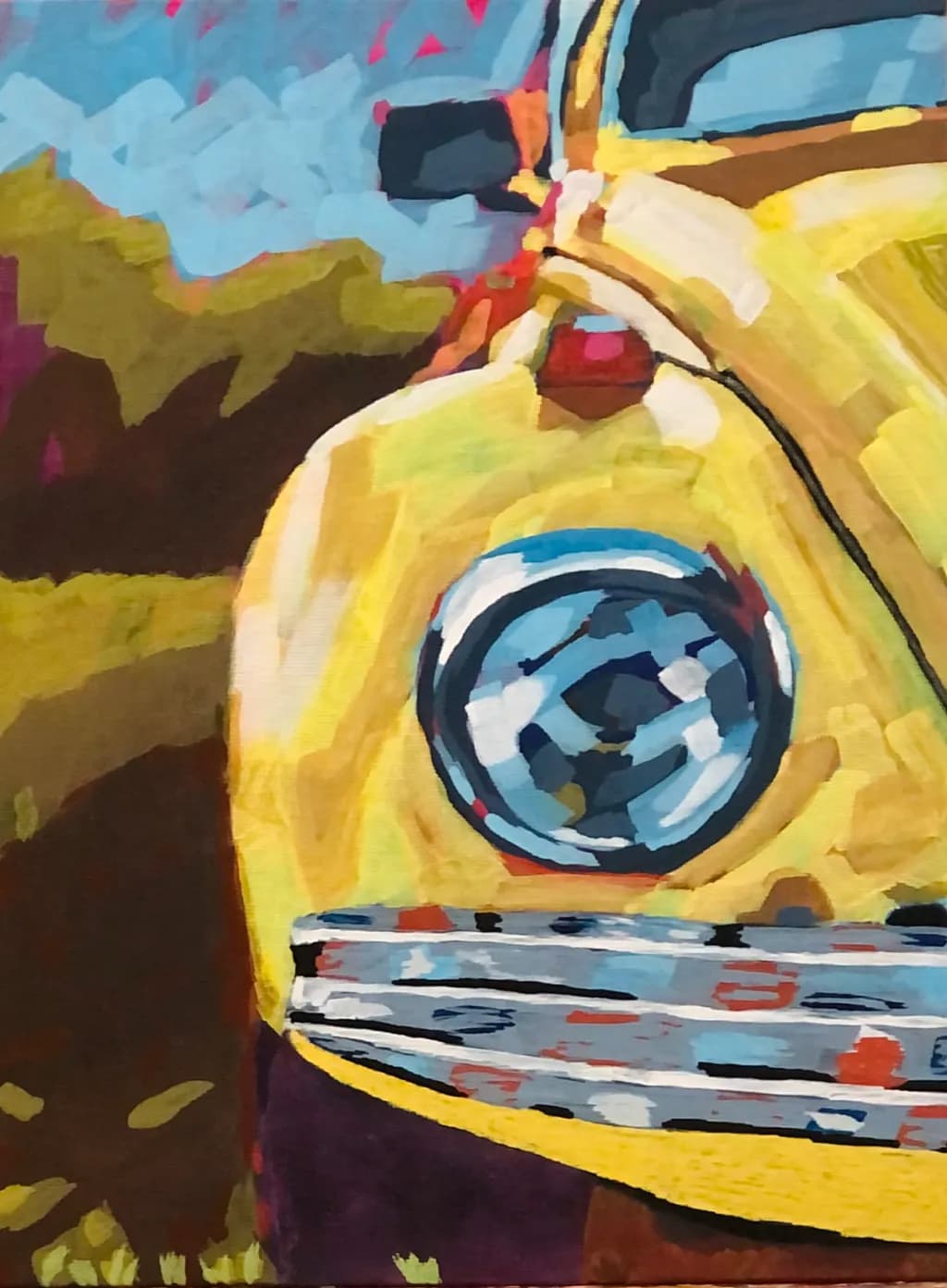 Vibrant Memories: A Close-Up of a Classic Yellow Beetle