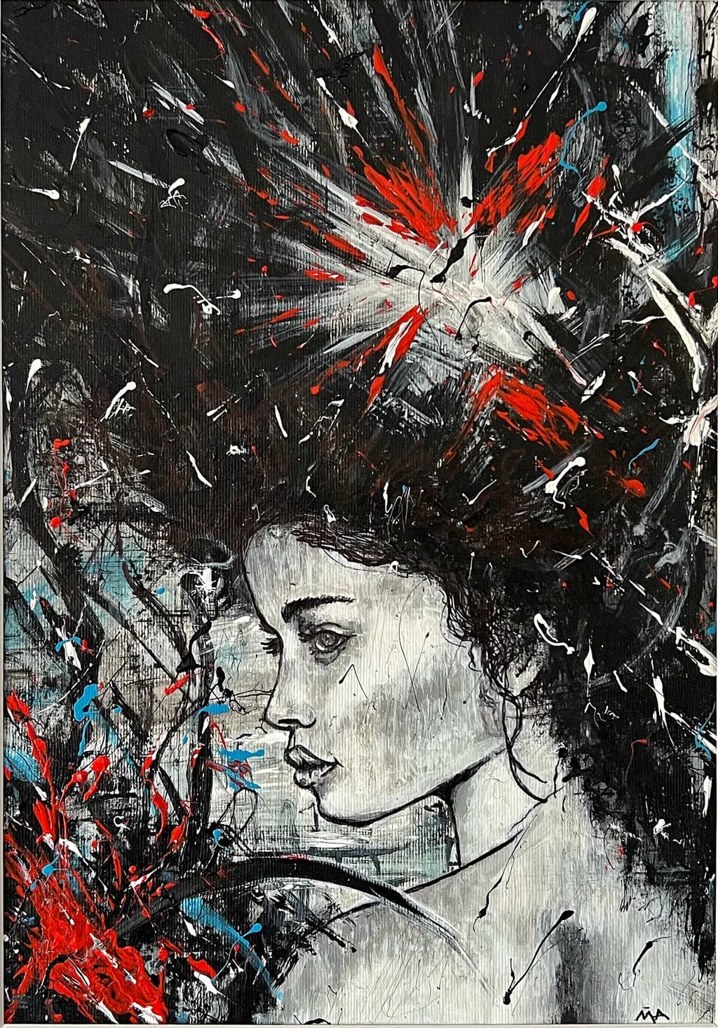 Whispers of Emotion: An Abstract Portrait of Contrast and Expression