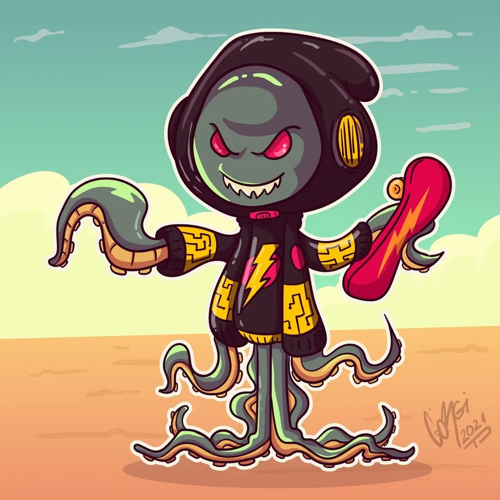 Character Octopus Skater