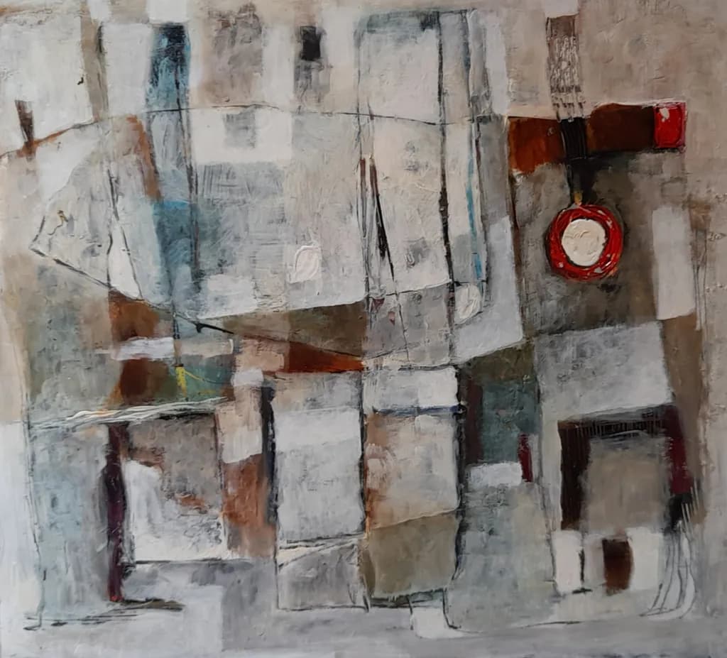 Harmonious Echoes: A Cubist Exploration of Form and Color in Abstract Composition