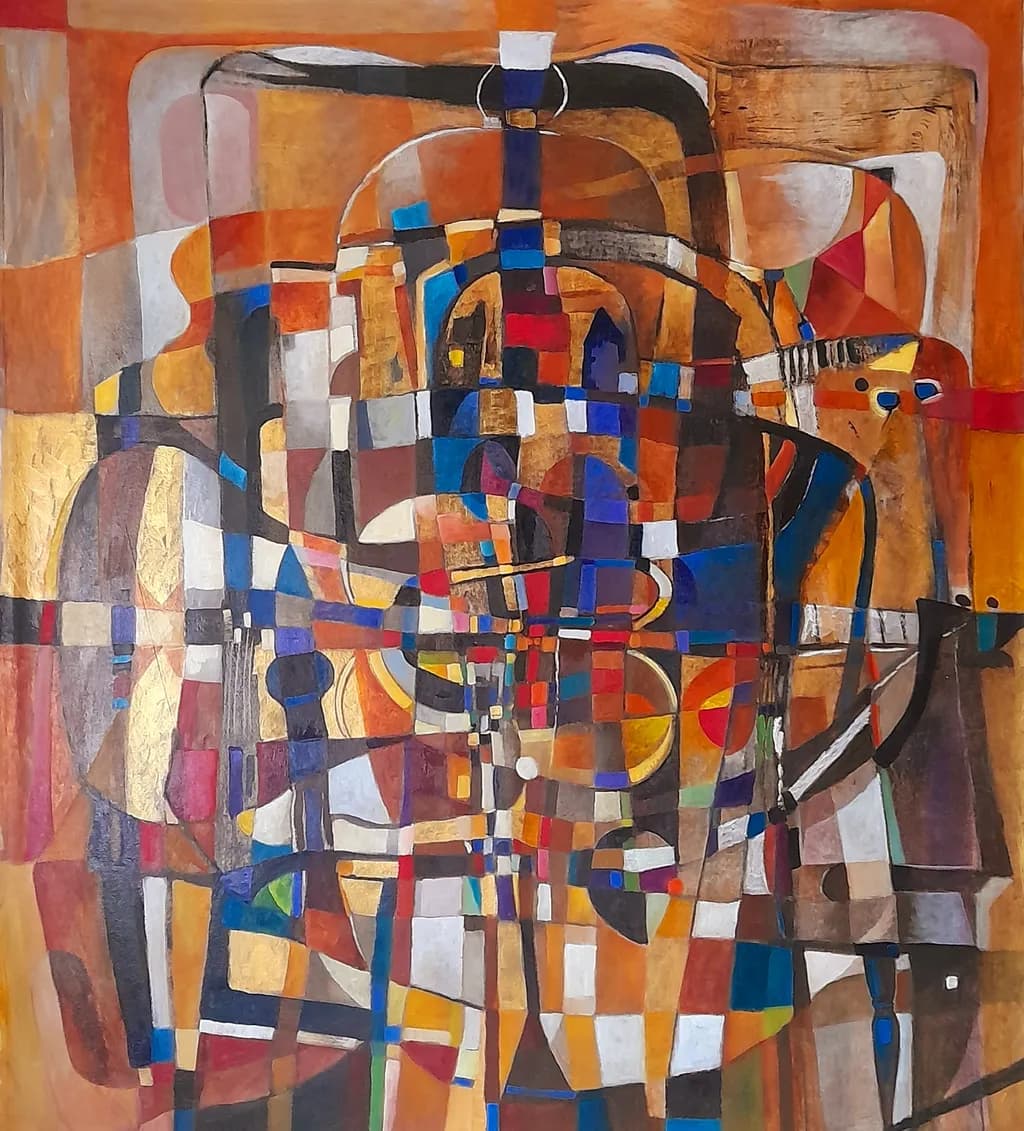 Vibrant Geometric Harmony: A Modern Abstract Exploration of Color and Form