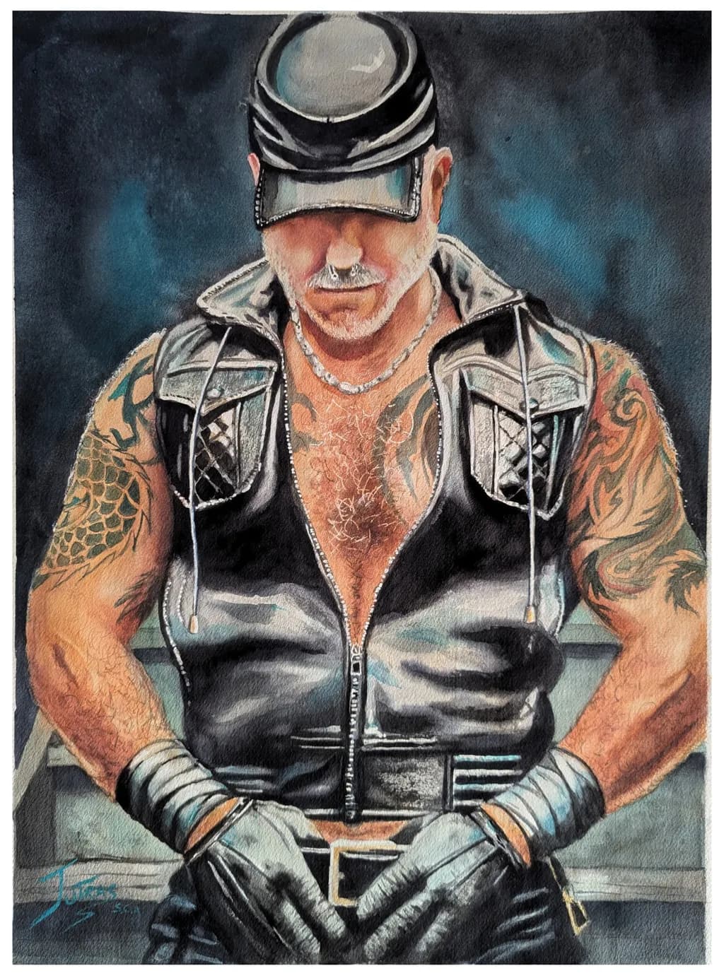 Bold Confidence: A Muscular Tribute to Masculinity and Tattooed Strength