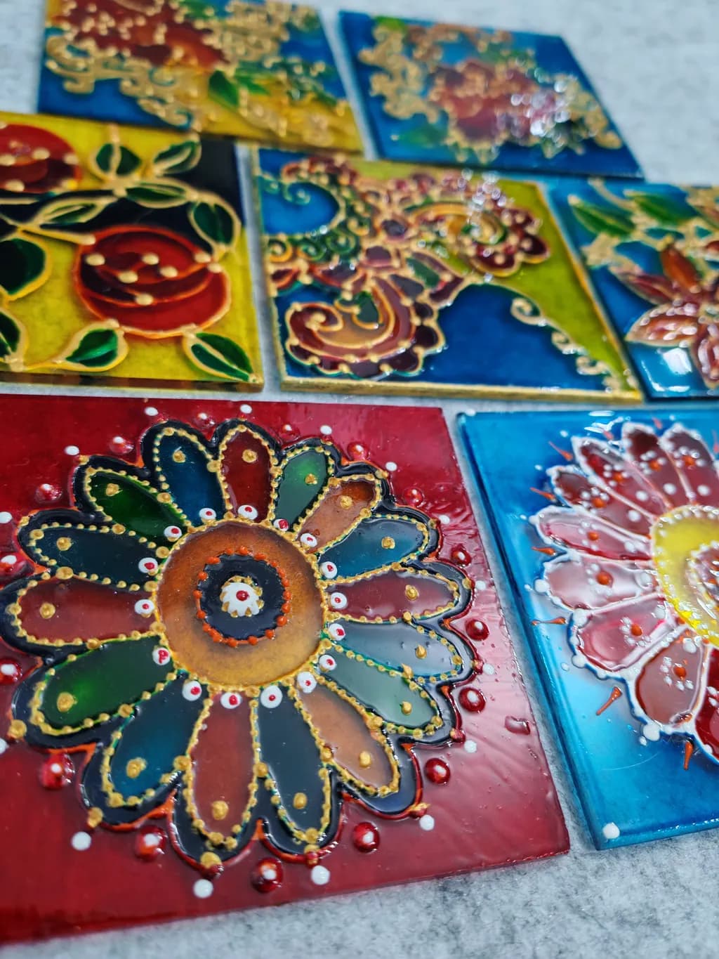 Jewel-Toned Floral Tiles