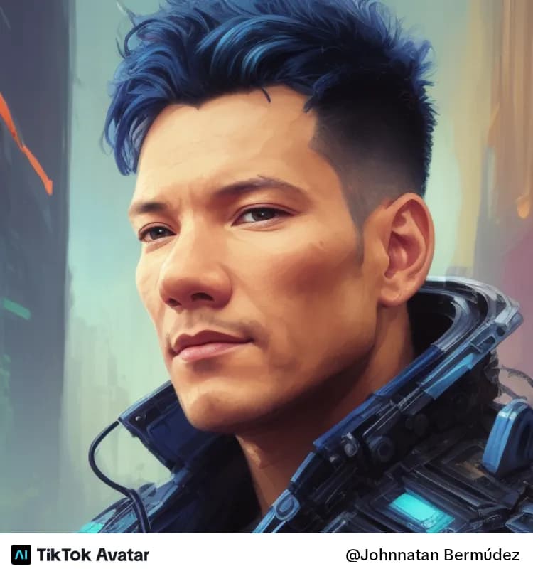 Futuristic Portrait: A Cyberpunk Vision in Blue