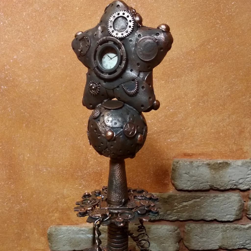 Whimsical Timekeeper: A Steampunk Star's Dance with Time