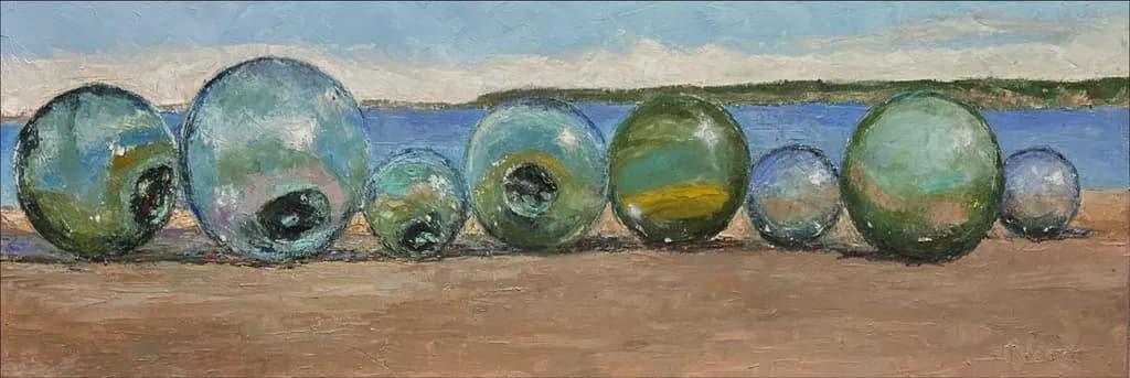 Glass Floats on Shore
