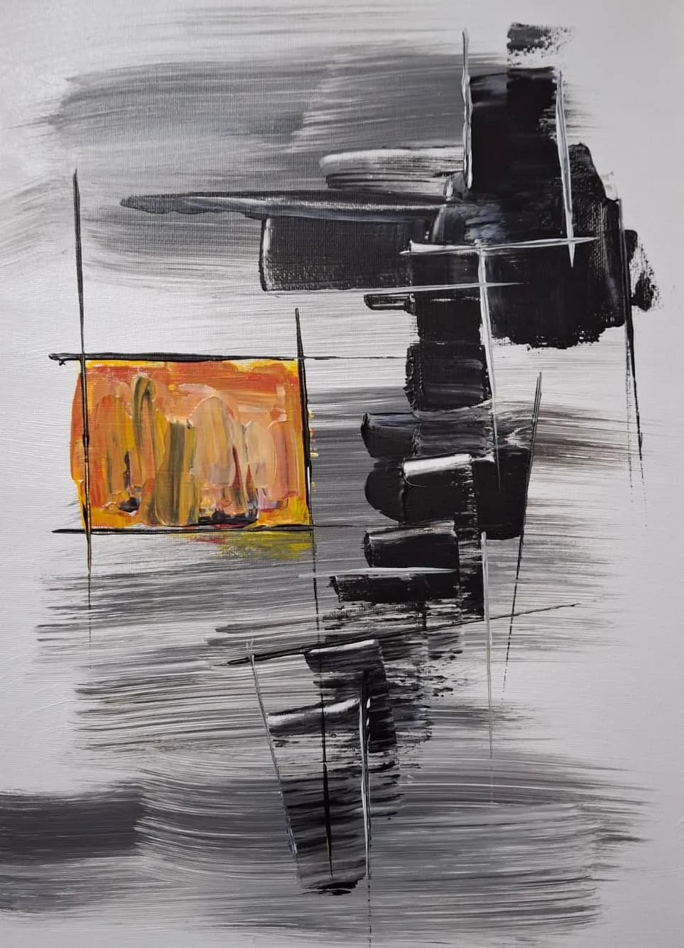 Abstract Harmony: A Dance of Shadows and Light in Bold Strokes