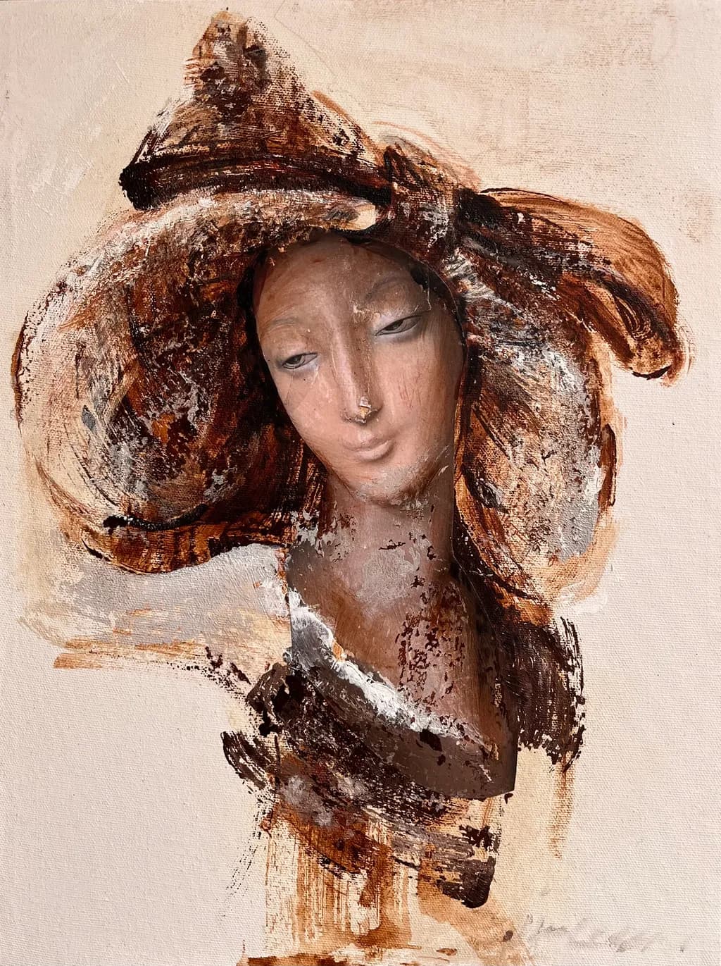 Whispers of Elegance: A Serene Portrait in Earthy Tones