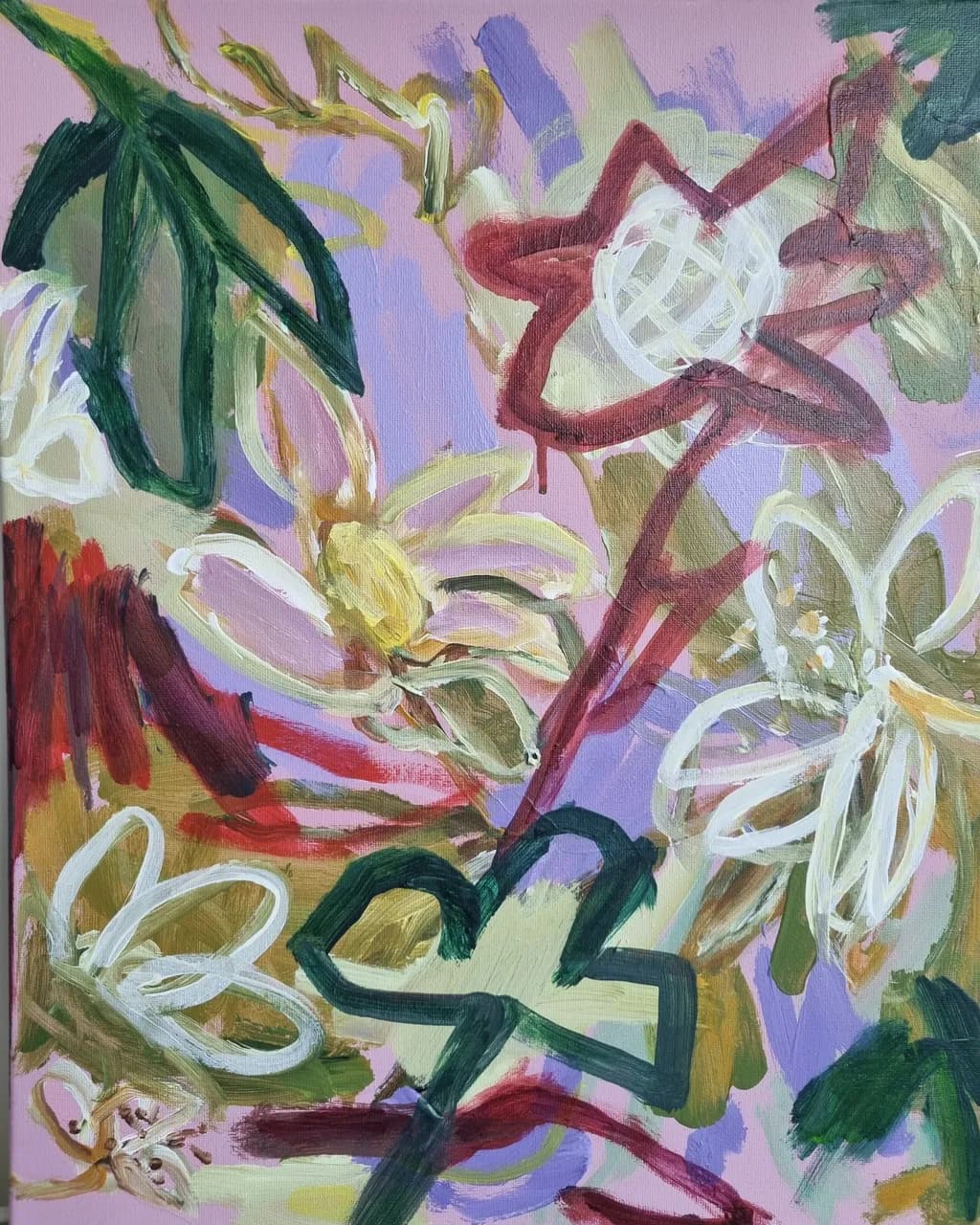 Whimsical Blooms: A Vibrant Dance of Color and Form in Floral Abstraction