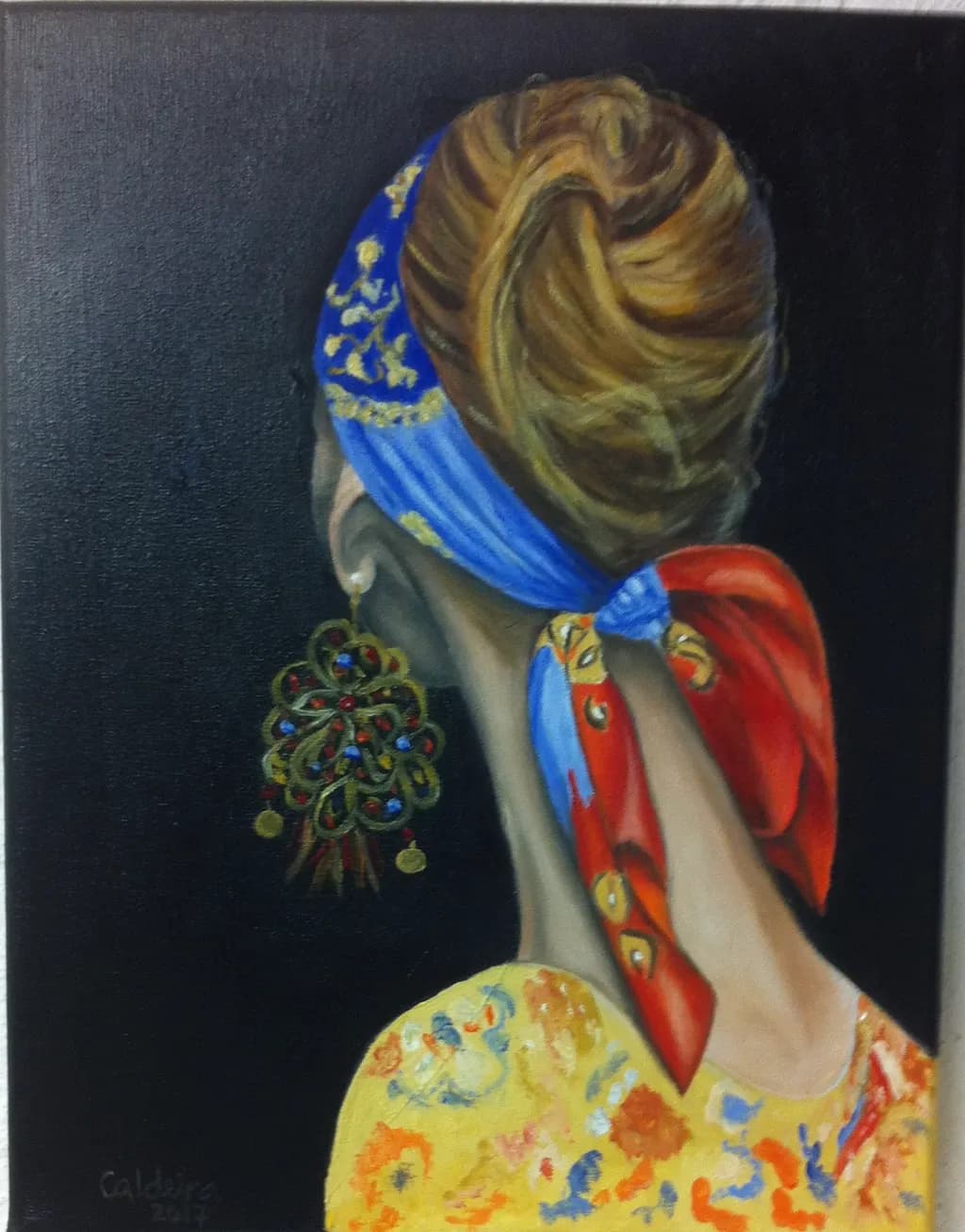 Elegant Whispers: A Colorful Portrait of Tradition and Grace