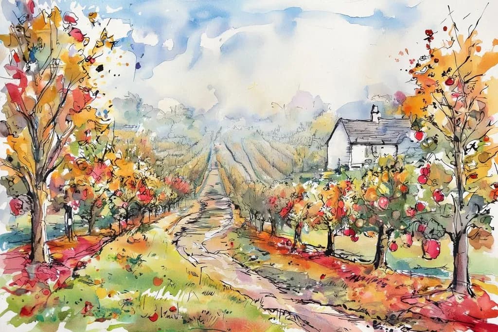 Autumn Orchard Path