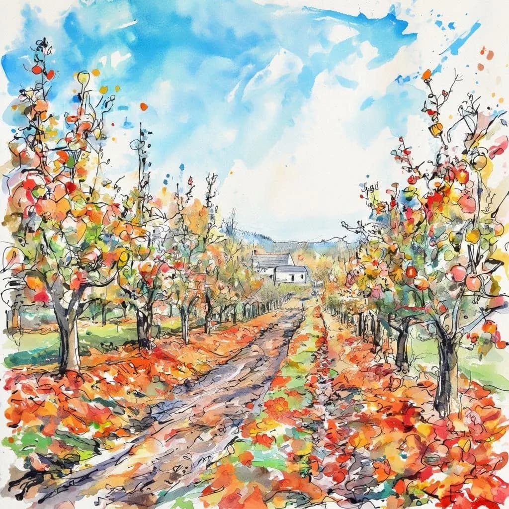 Autumn Orchard Path
