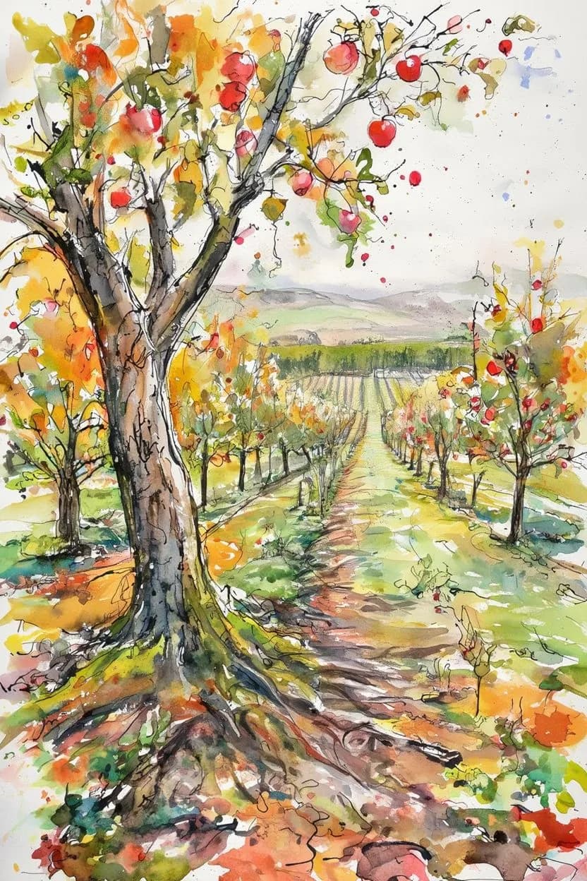 Autumn Orchard Path